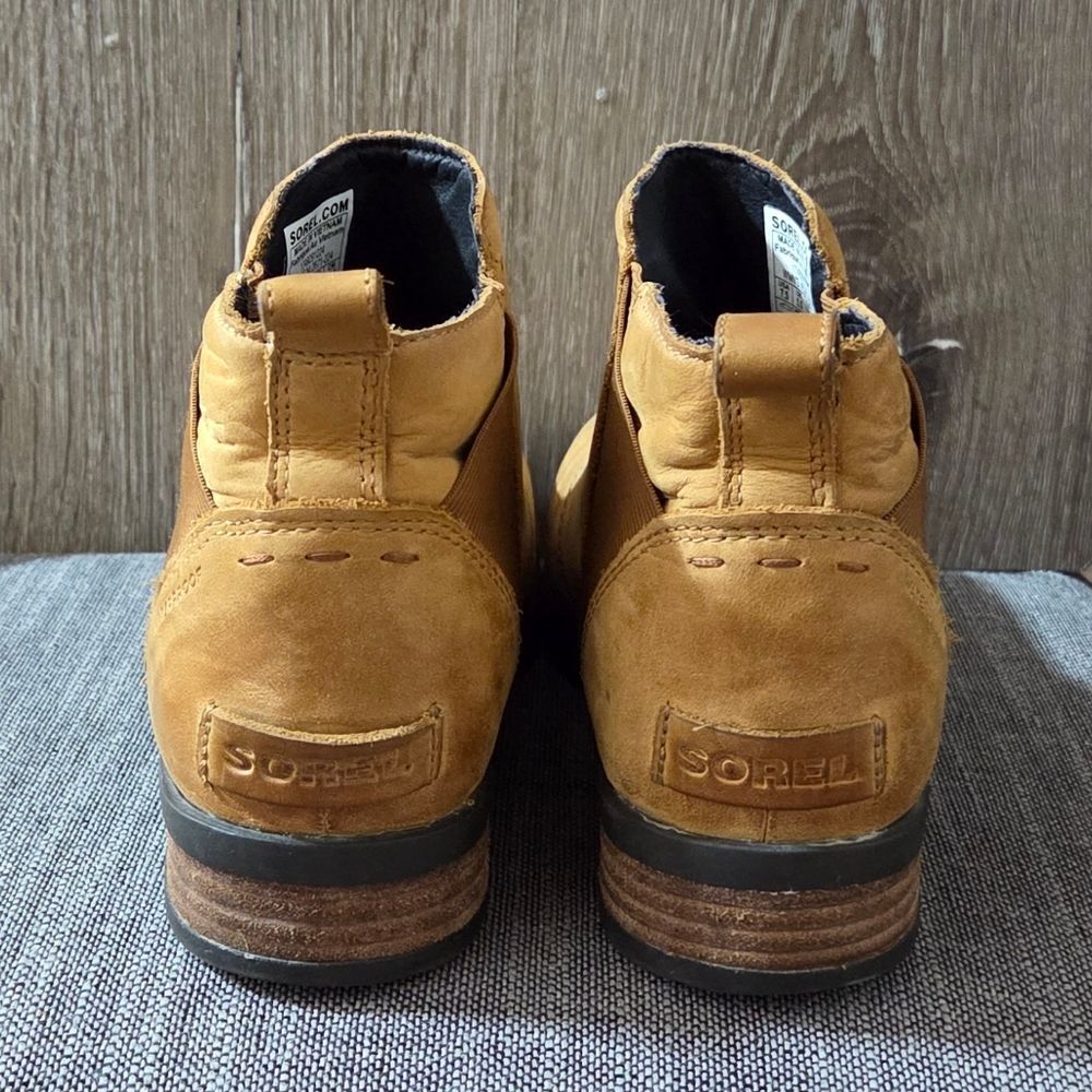 SOREL Emelie Chelsea Leather Ankle Boots 7.5 - Picture 5 of 10